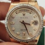 彰化流當手錶拍賣 原裝 ROLEX 勞力士 118395BR 18K玫瑰金 方鑽圈 自動 男錶 9成9新 UJ039